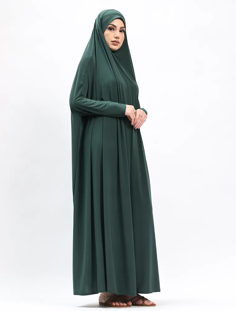 Bottle Green Jersey Jilbab